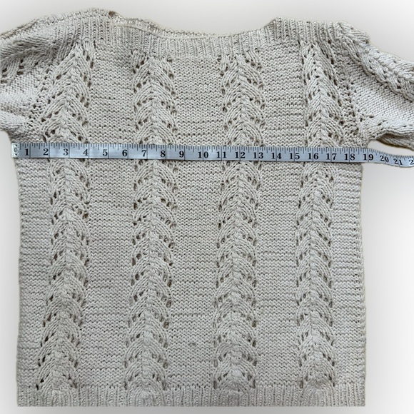 Women’s Vintage Hand Knit Long Sleeve Boat Neck Pullover Sweater. Size S/M - Picture 5 of 6